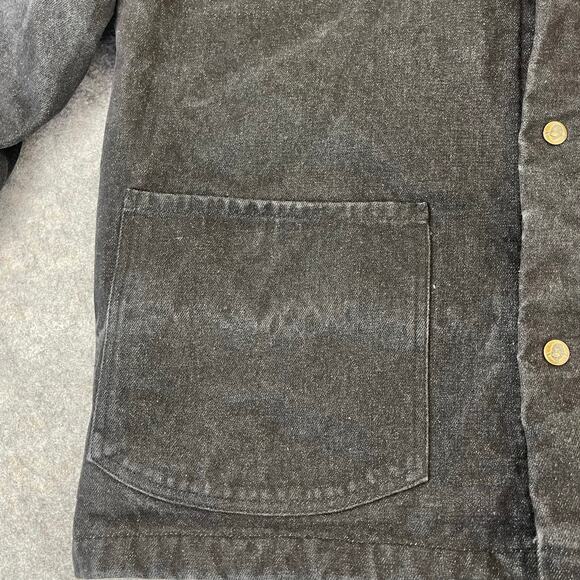 Vintage Ben Davis Mens Black Cotton Denim Warm Lined Work Chore Jacket Size L - Picture 16 of 16